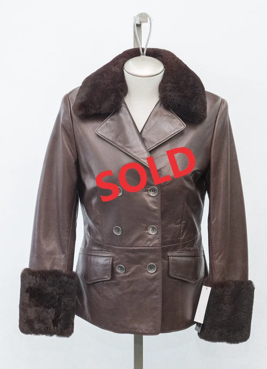 6068 Clearance - Ladies' Bomber w/Shearling Collar & Cuffs - Size 10