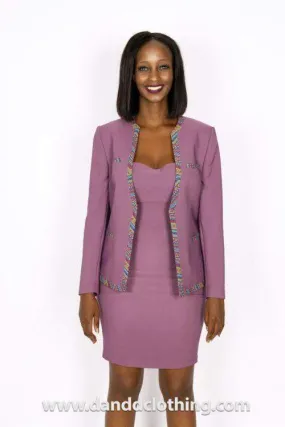 African dress suit Labyrinth print