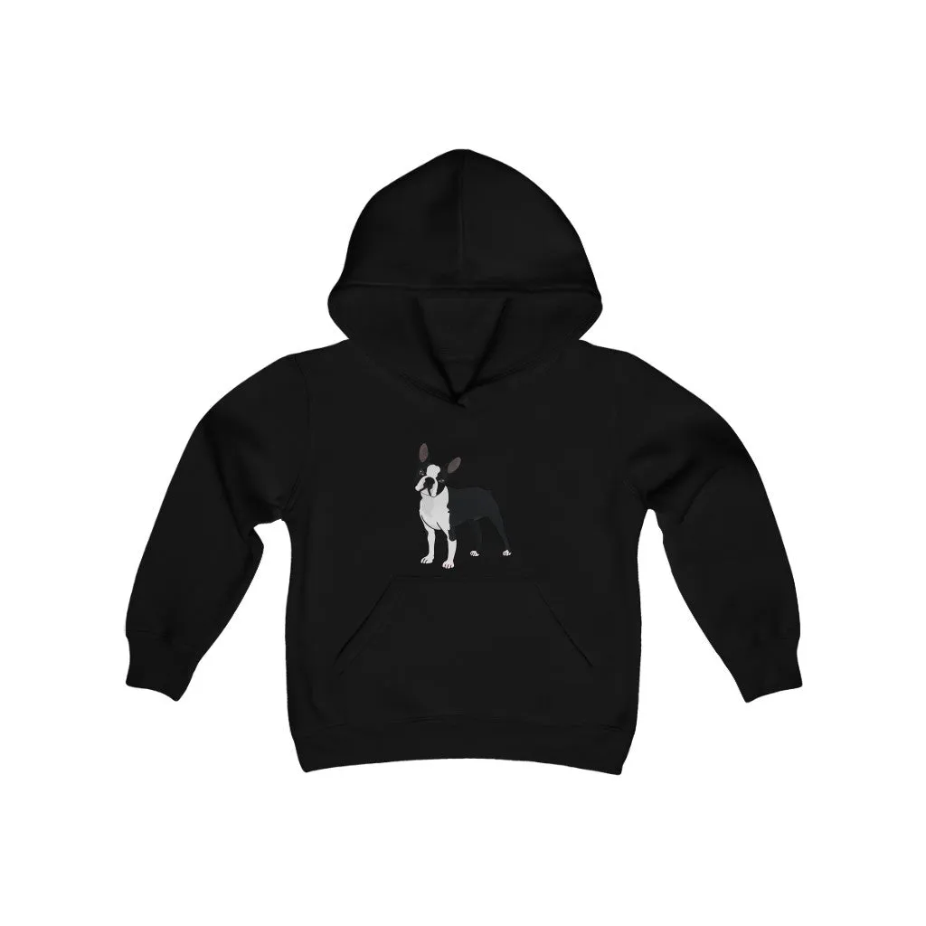 Boston Terrier Youth Heavy Blend Hooded Sweatshirt