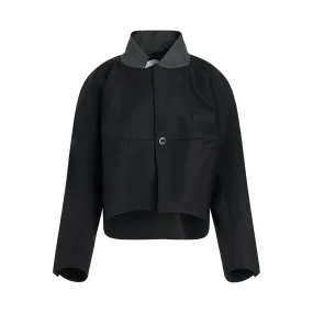 Double-Faced Silk Cotton Jacket in Black