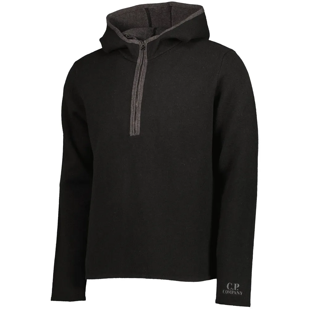 Embroidered Cuff Logo Quarter Zip Knit
