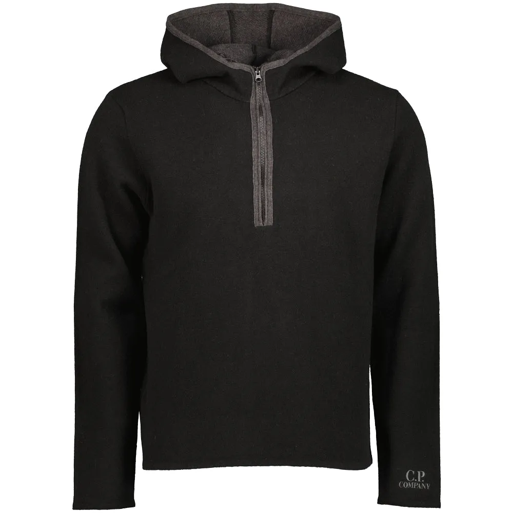 Embroidered Cuff Logo Quarter Zip Knit