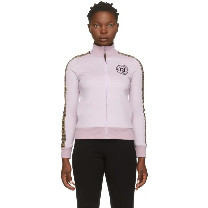 Fendi Pink Fendirama Zip-Up Sweater