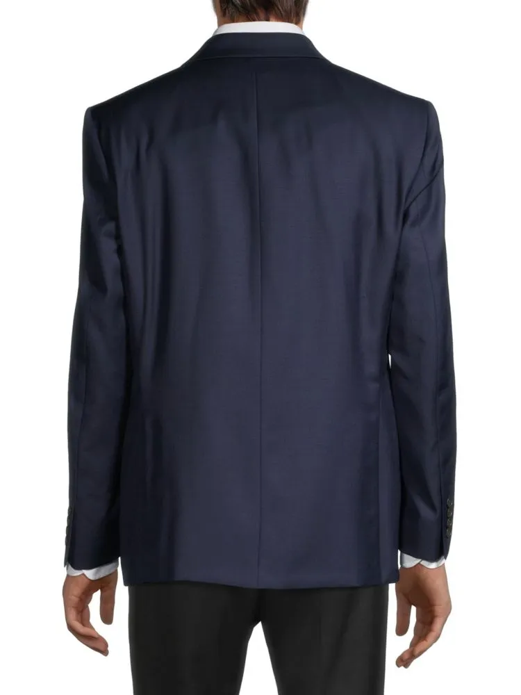 Lauren Ralph Lauren Classic Wool Blend Suit With Split Blazer dark blue