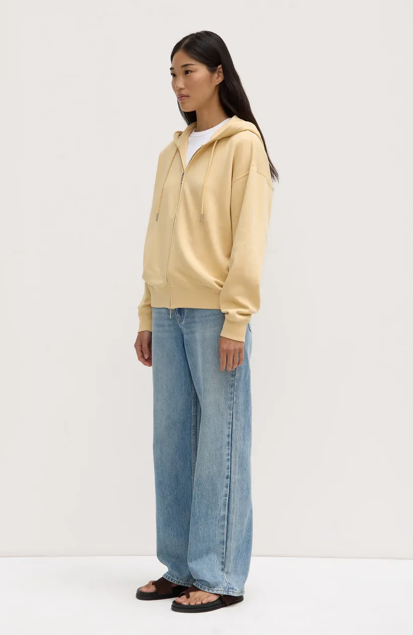 LOUISA HOODED ZIP SWEATER | CHAMOMILE