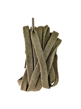 Olive Cement Green Flat laces