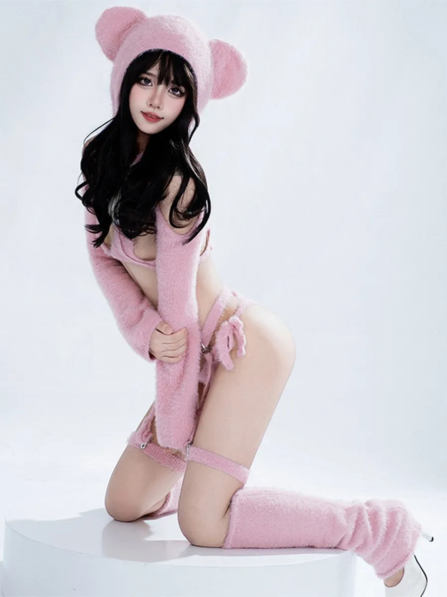 Plush Pink Teddy Bear Outfit