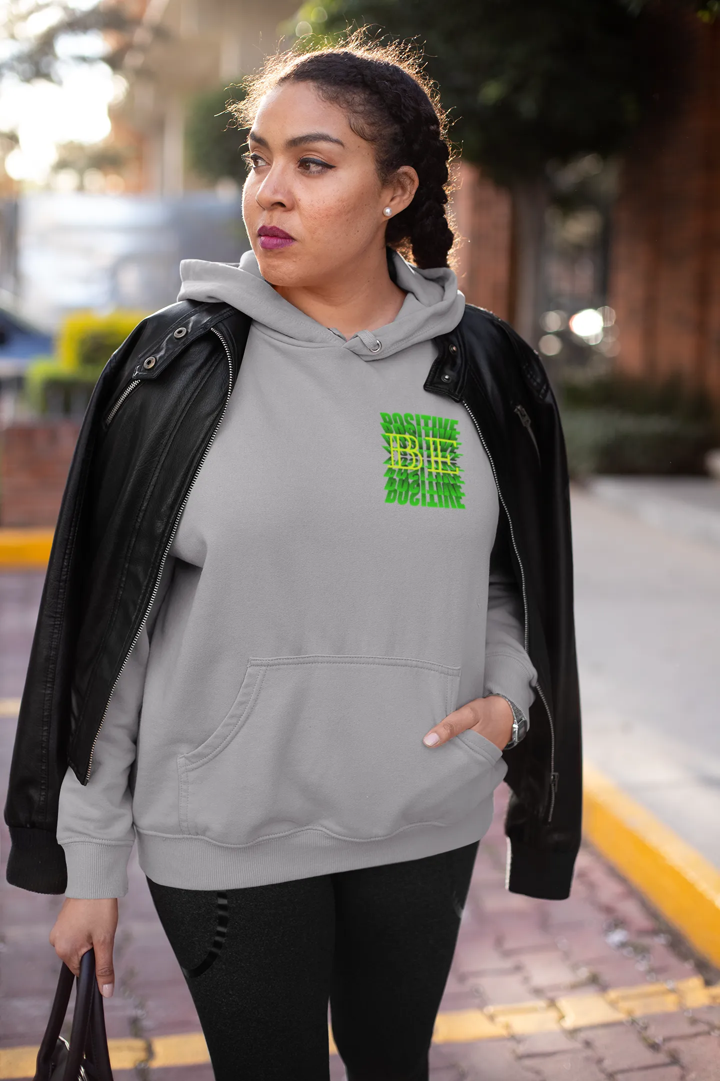 Premium Pullover Hoodie ( Be Positive )