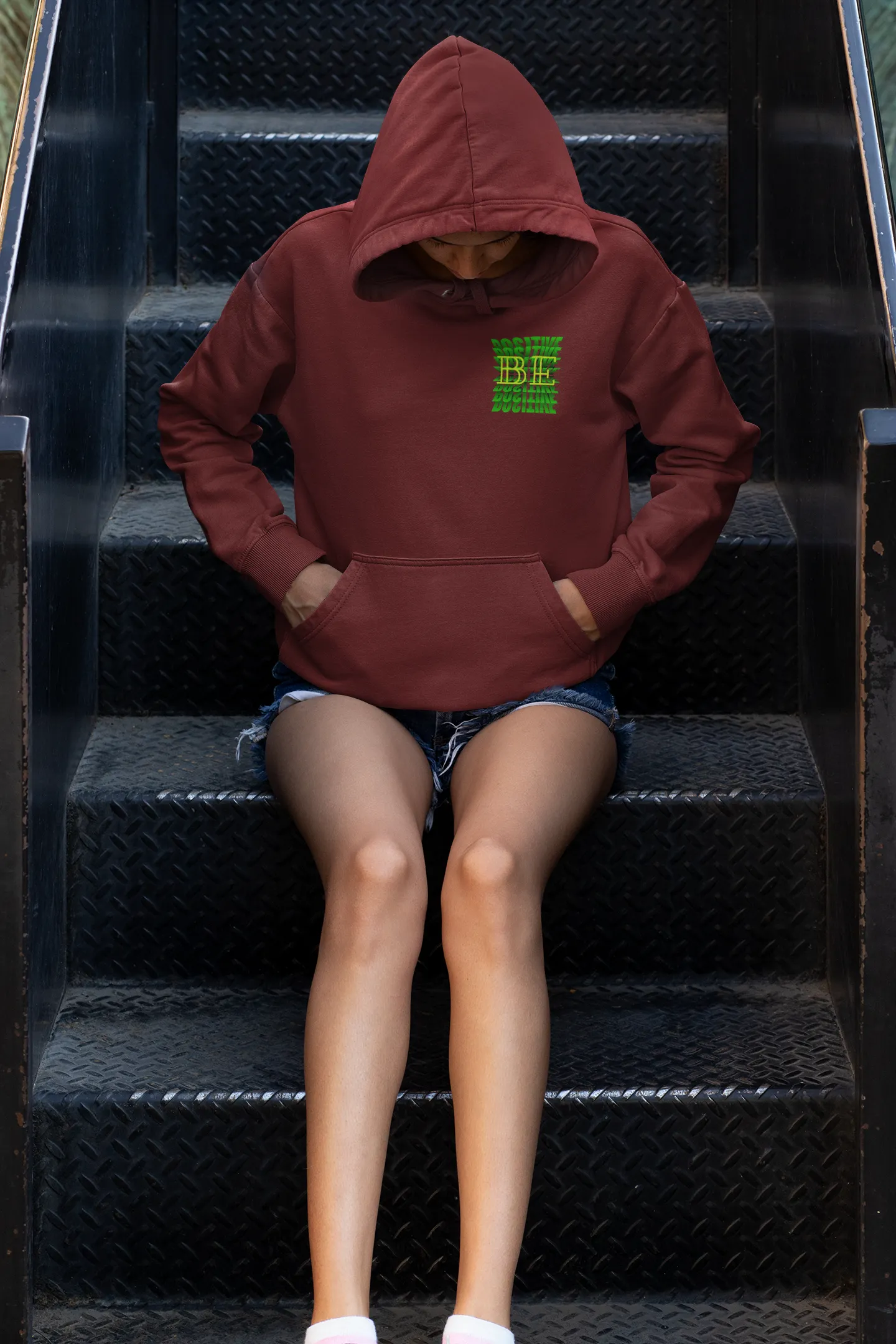 Premium Pullover Hoodie ( Be Positive )
