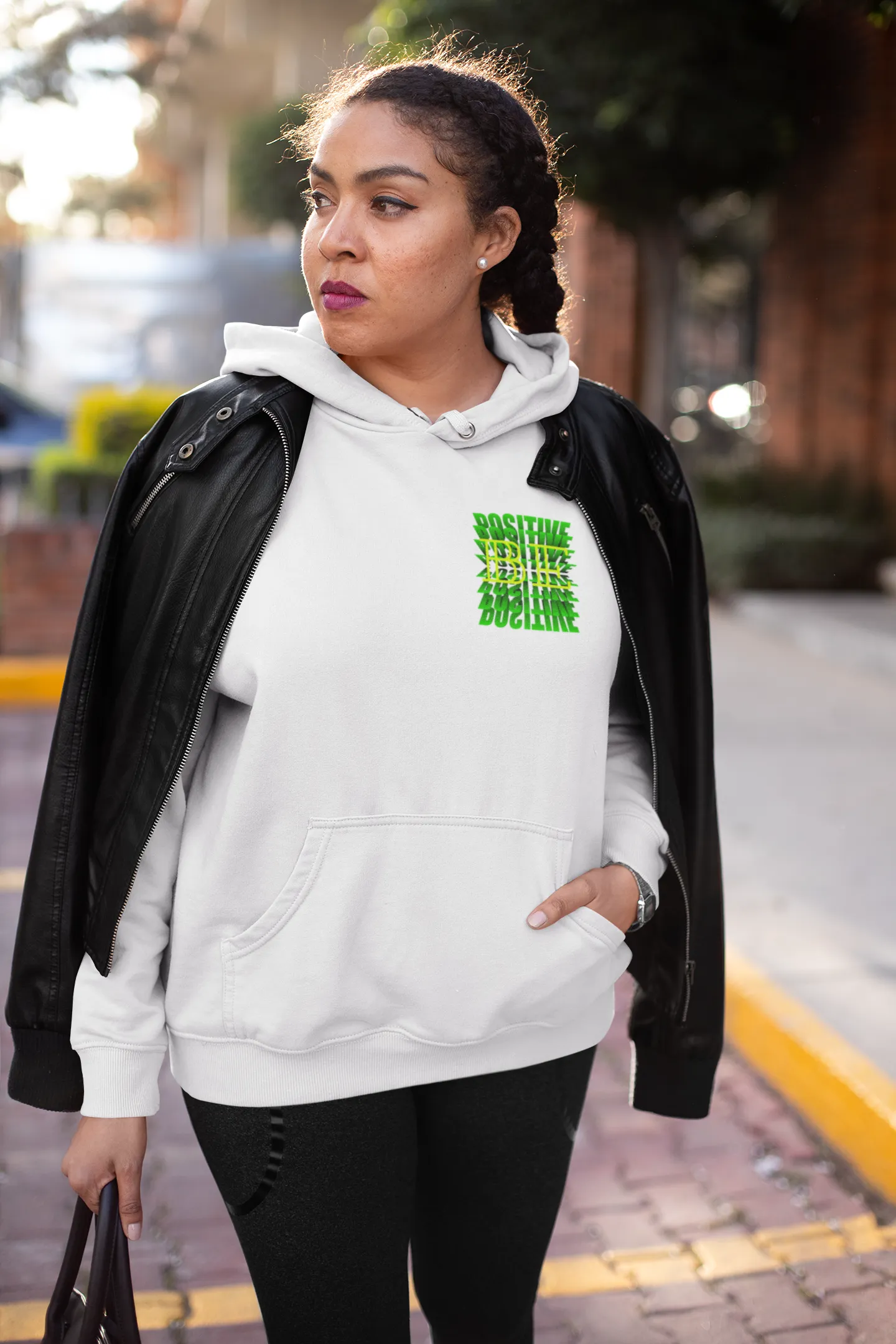 Premium Pullover Hoodie ( Be Positive )
