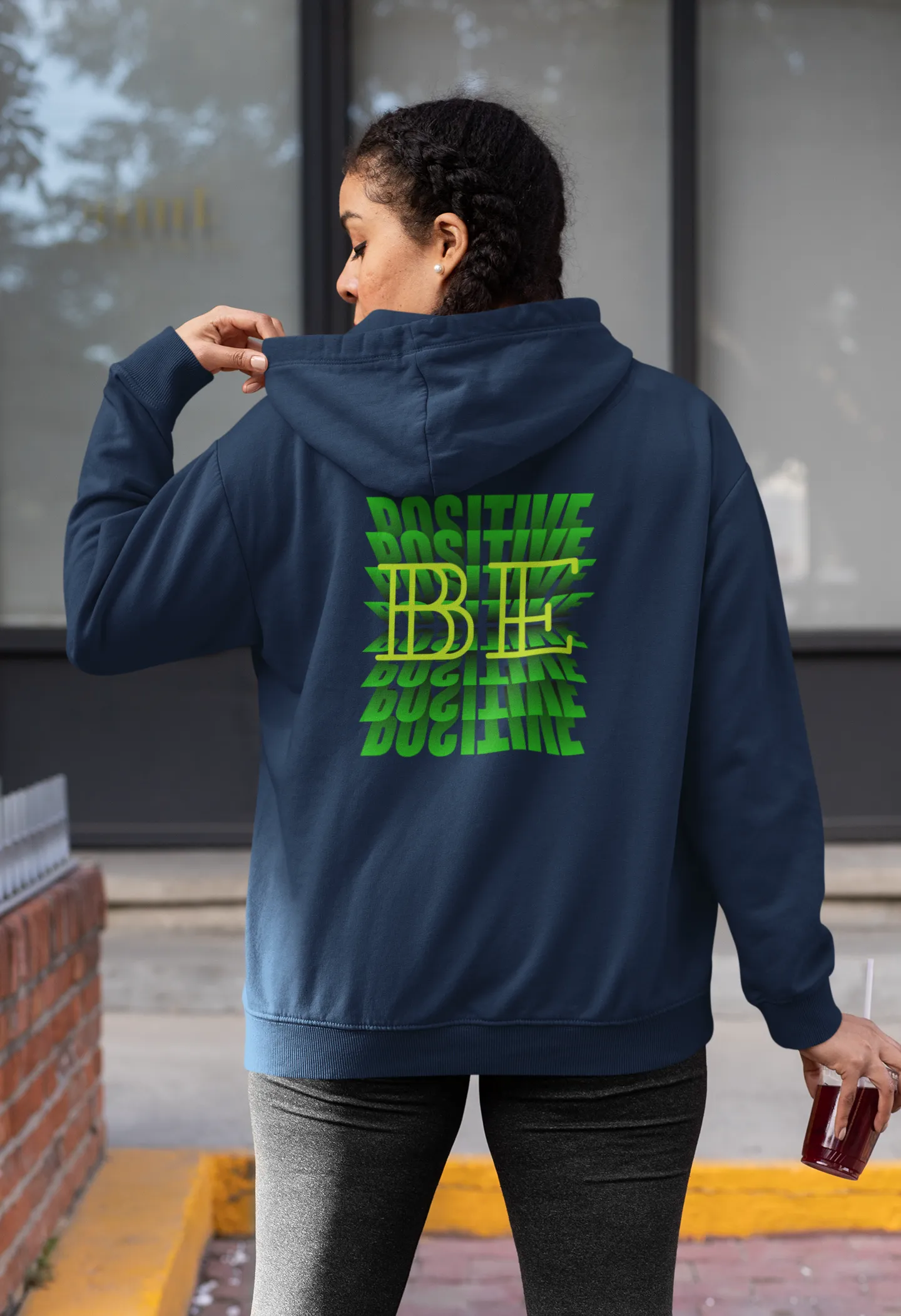 Premium Pullover Hoodie ( Be Positive )