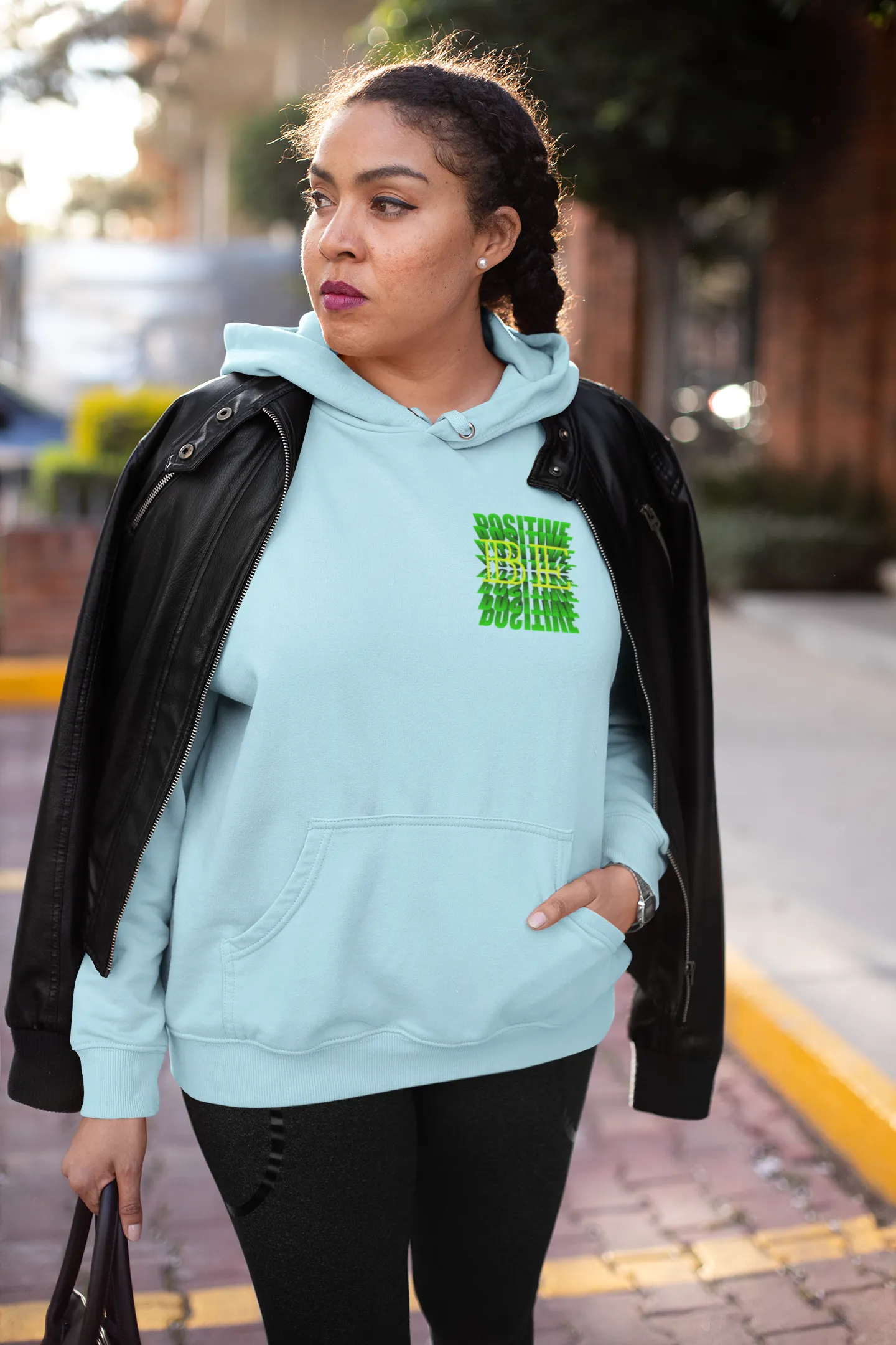 Premium Pullover Hoodie ( Be Positive )
