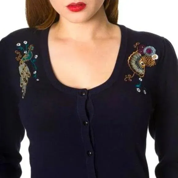 Proud Peacock Night Blue Cardigan
