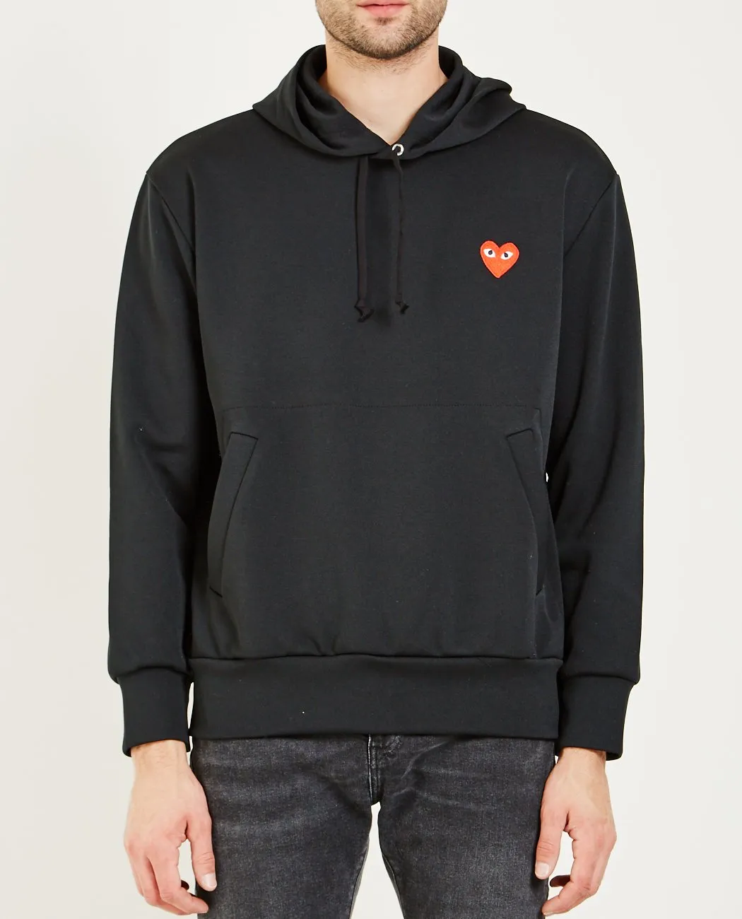 Red Heart Pullover Hoodie Black