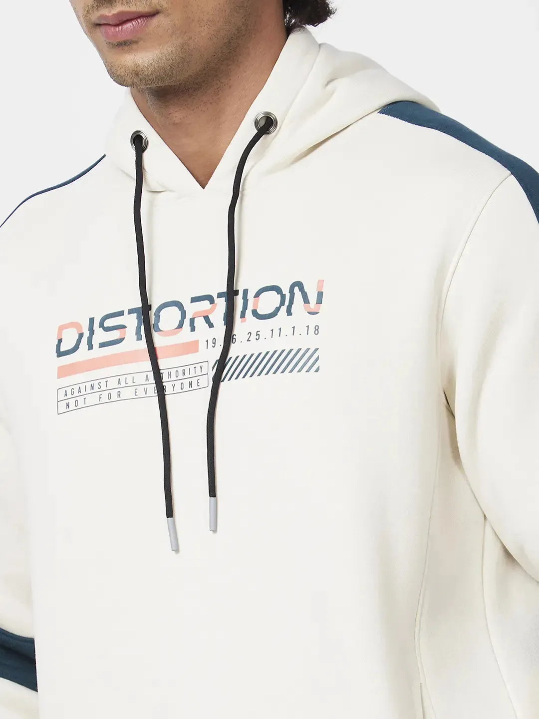 Spykar Men Beige Blended Regular Fit Full Sleeve Hooded Plain Sweatshirt